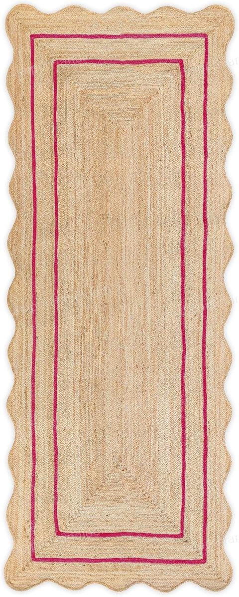 Beige Jute Braided Runner Rugfor Living Room – 7 x 9 handmade by LoomifyHome
