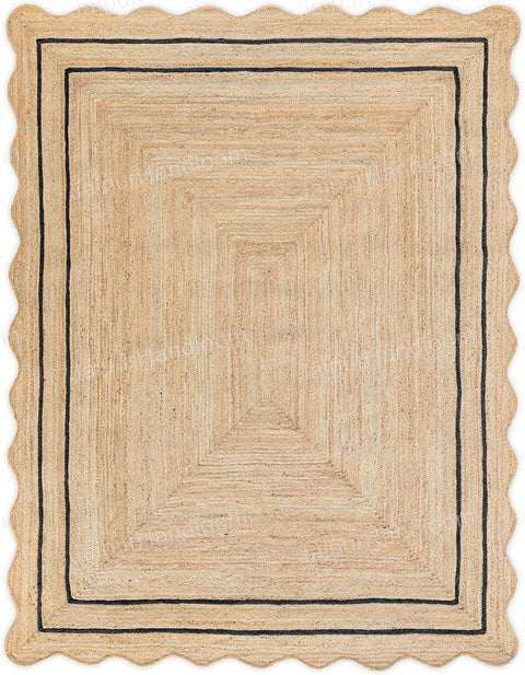 Beige Jute Braided Runner Rugfor Living Room – 10 x 14 handmade by LoomifyHome
