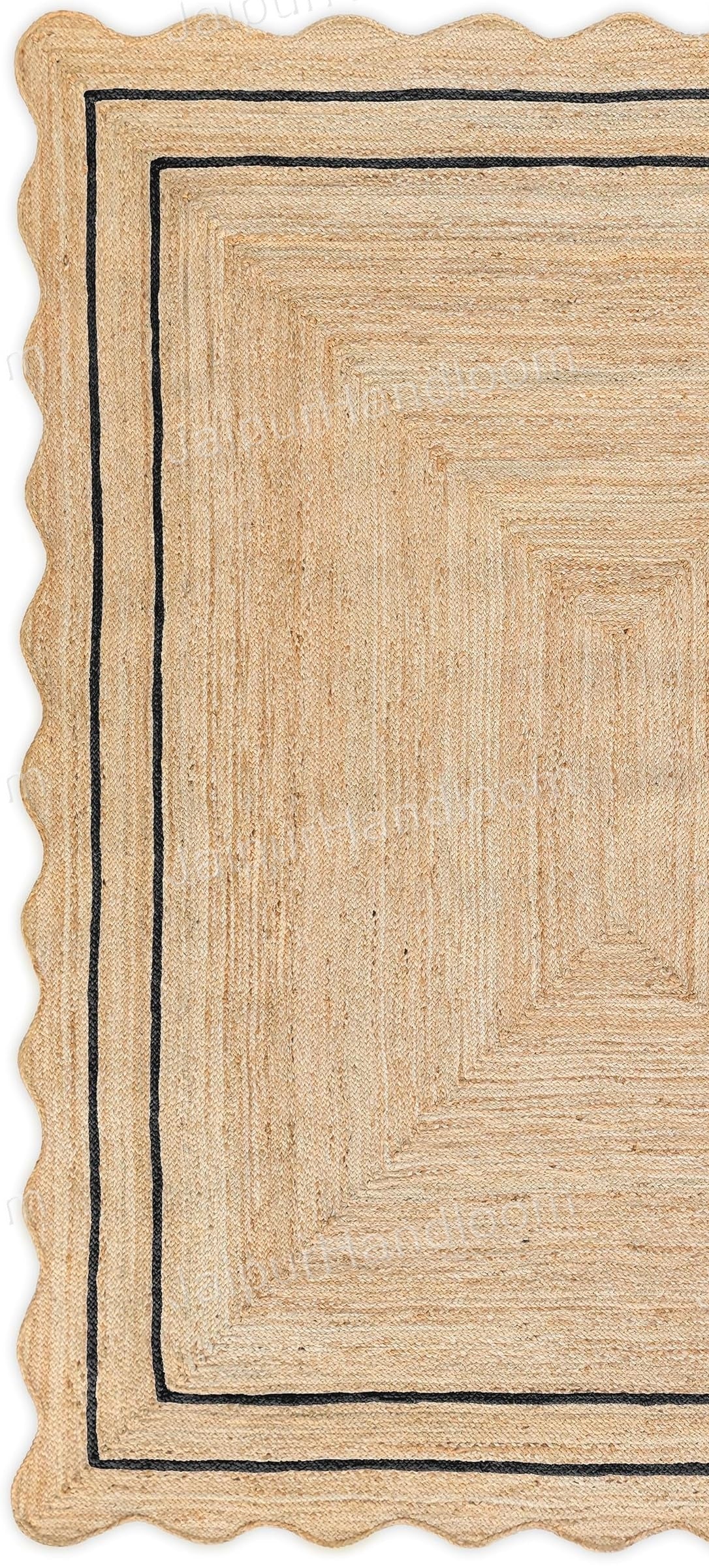 Beige Jute Braided Runner Rugfor Living Room – 10 x 14 handmade by LoomifyHome
