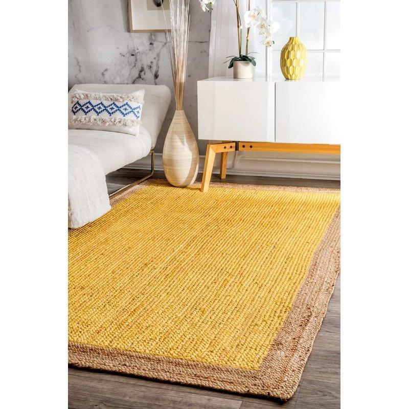 Beige Blue Jute Braided Runner Rugfor Living Room – 60 x 84 handmade by LoomifyHome