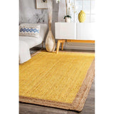 Beige Blue Jute Braided Runner Rugfor Living Room – 60 x 84 handmade by LoomifyHome