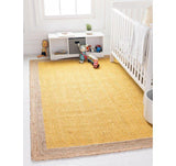 Beige Blue Jute Braided Runner Rugfor Living Room – 60 x 84 handmade by LoomifyHome