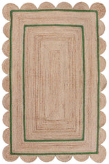 Beige Blue Jute Braided Runner Rugfor Living Room – 2 x 3 handmade by LoomifyHome