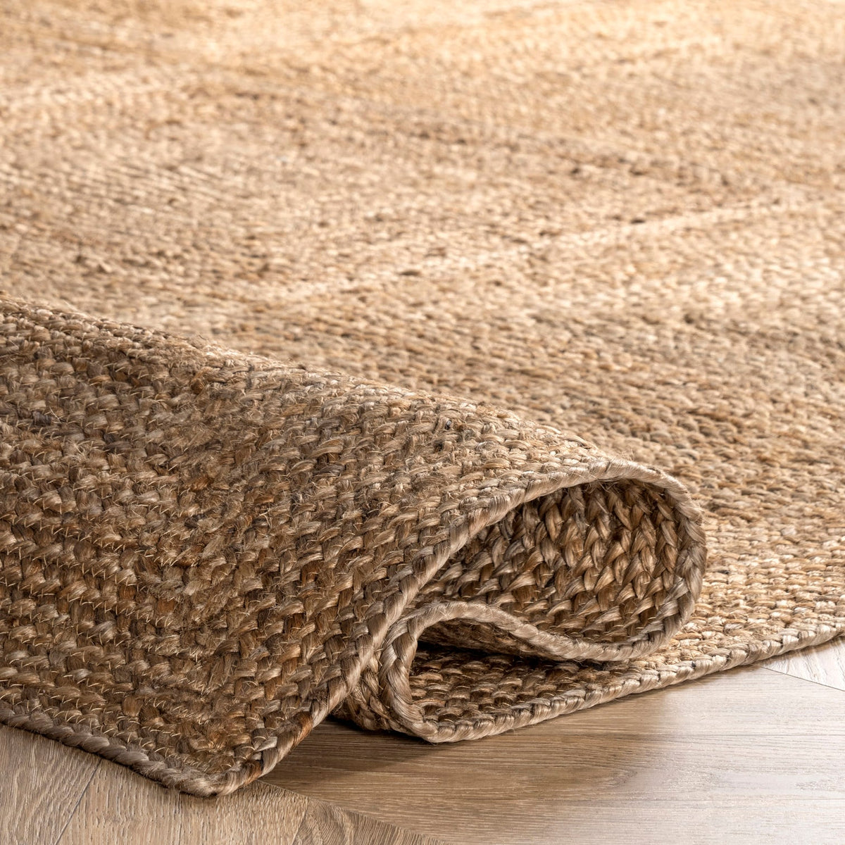 White Beige Jute Braided Area Rugfor Living Room – Farmhouse handmade by LoomifyHome