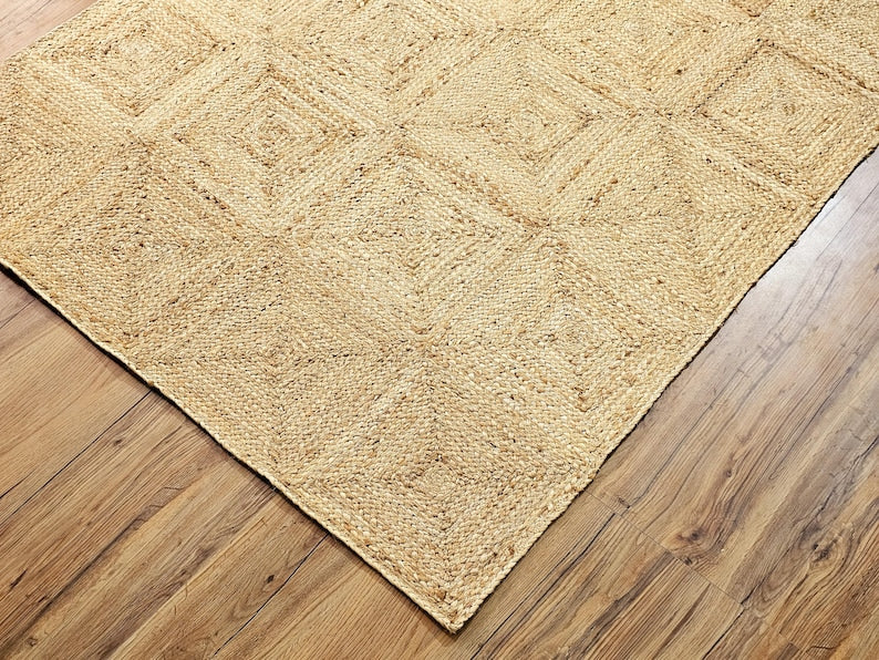 White Beige Jute Braided Area Rugfor Living Room – Farmhouse handmade by LoomifyHome