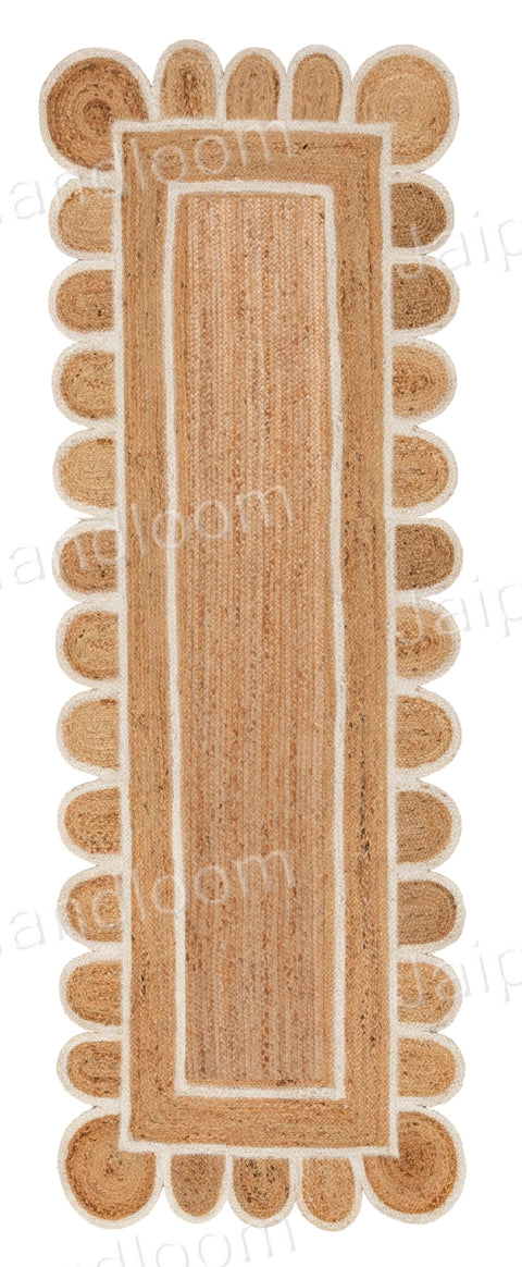 Beige Jute Braided Doormatfor Living Room – 4x20 handmade by LoomifyHome