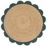 White Beige Jute Braided Round Rugfor Living Room – Fringed Edge handmade by LoomifyHome