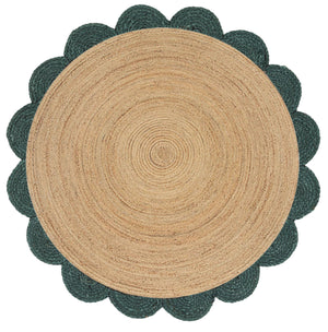 White Beige Jute Braided Round Rugfor Living Room – Fringed Edge handmade by LoomifyHome