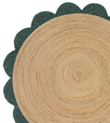 White Beige Jute Braided Round Rugfor Living Room – Fringed Edge handmade by LoomifyHome