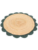 White Beige Jute Braided Round Rugfor Living Room – Fringed Edge handmade by LoomifyHome