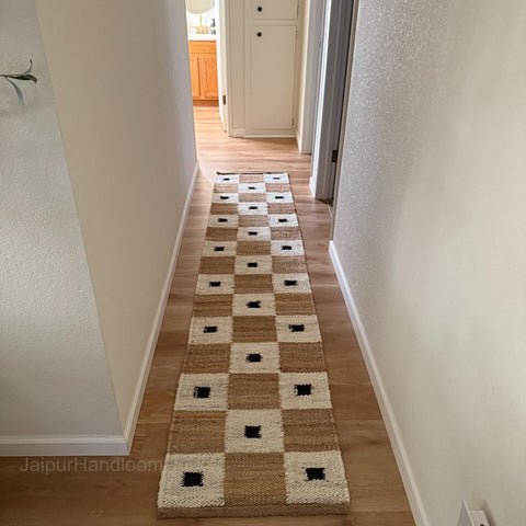 Beige Jute Braided Stair Runnerfor Living Room – 6 x 9 handmade by LoomifyHome