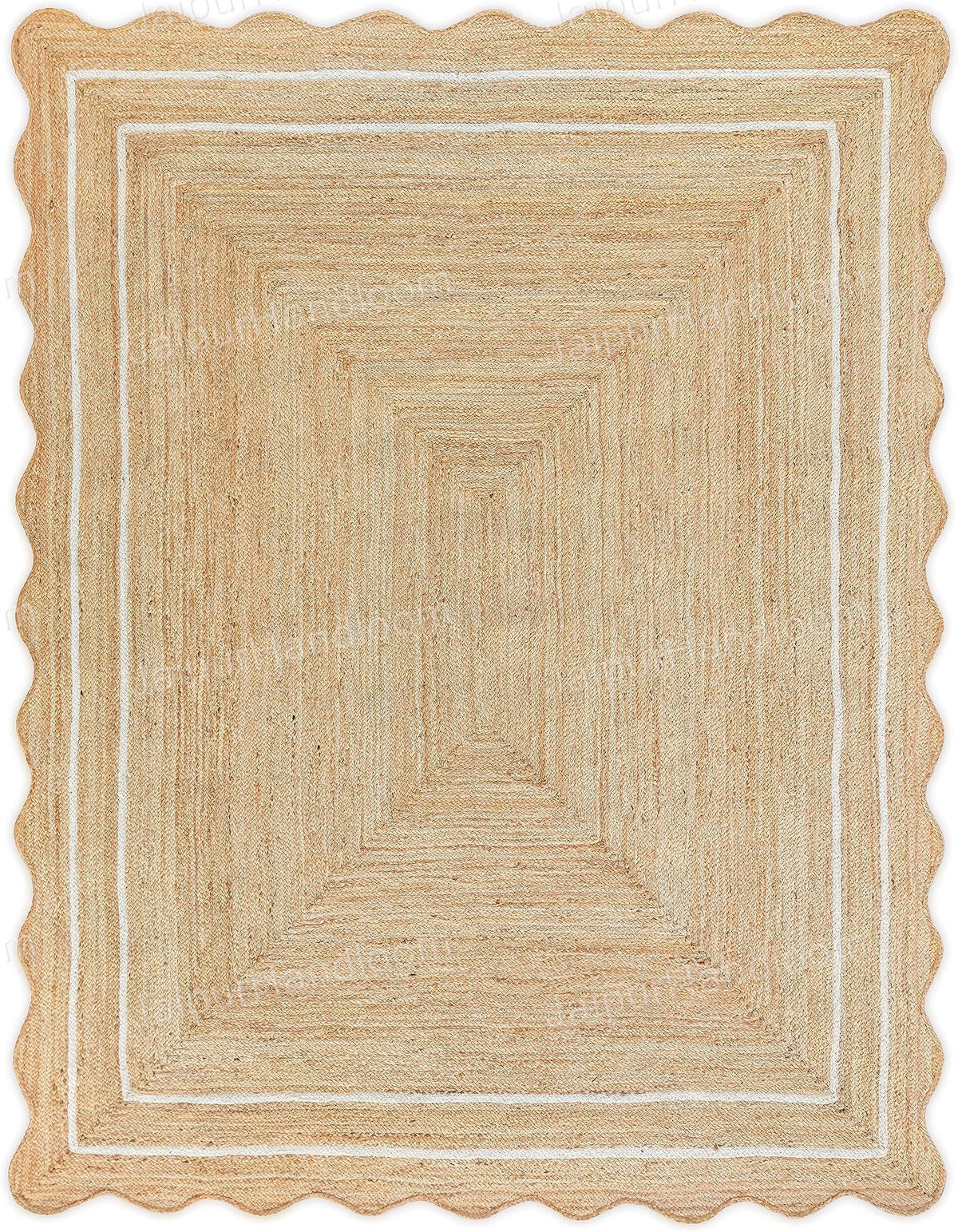 Beige Jute Braided Runner Rugfor Living Room – 120 x 168 handmade by LoomifyHome