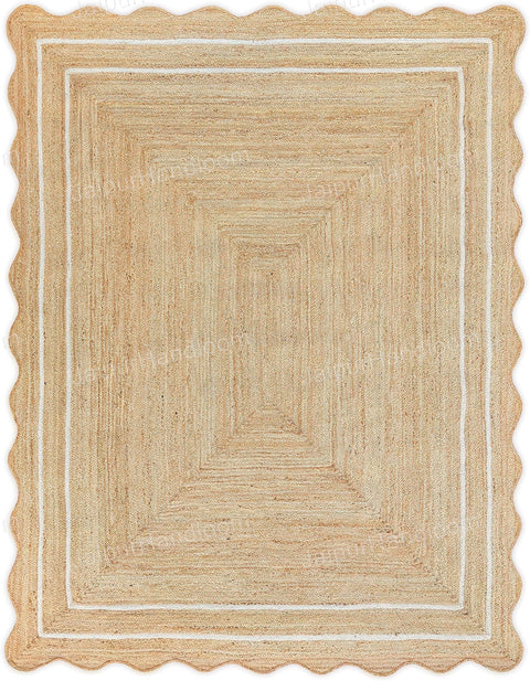 Beige Jute Braided Runner Rugfor Living Room – 120 x 168 handmade by LoomifyHome