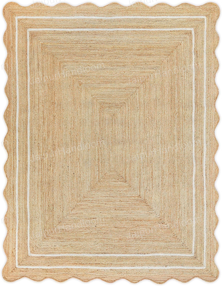 Beige Jute Braided Runner Rugfor Living Room – 120 x 168 handmade by LoomifyHome