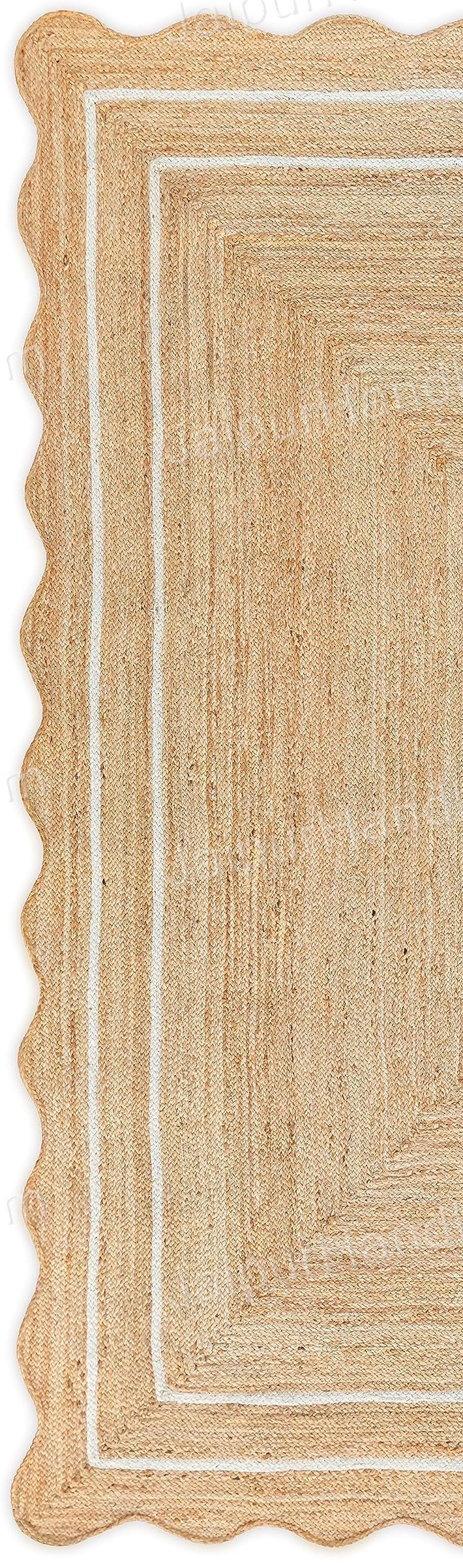 Beige Jute Braided Runner Rugfor Living Room – 120 x 168 handmade by LoomifyHome