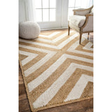 Beige Blue Jute Braided Runner Rugfor Living Room – Animal handmade by LoomifyHome