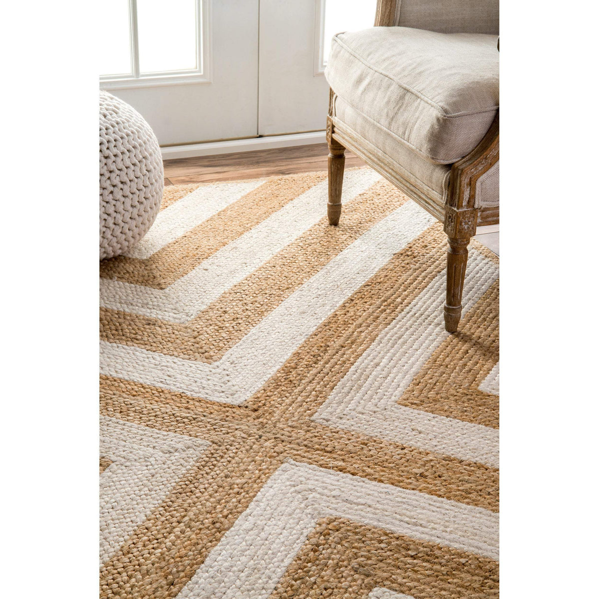 Beige Blue Jute Braided Runner Rugfor Living Room – Animal handmade by LoomifyHome
