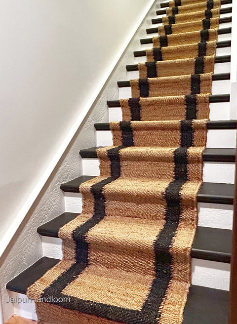 Beige Jute Braided Stair Runnerfor Living Room – 7 x 10 handmade by LoomifyHome