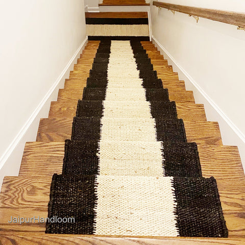 Beige Jute Braided Stair Runnerfor Living Room – 84 x 132 handmade by LoomifyHome
