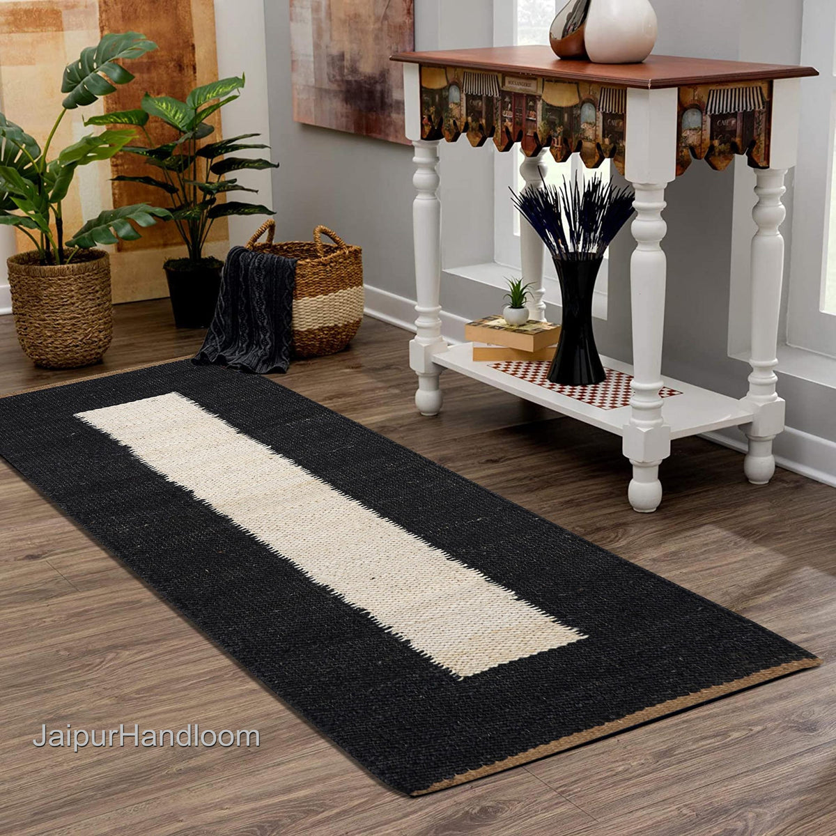 Beige Jute Braided Stair Runnerfor Living Room – 84 x 132 handmade by LoomifyHome