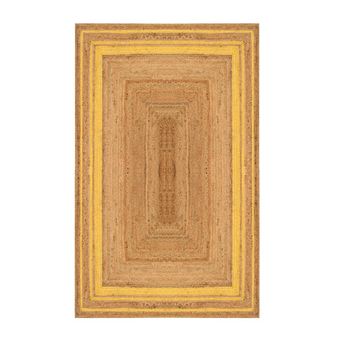 White Beige Jute Braided Area Rugfor Living Room – Scalloped handmade by LoomifyHome