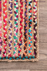 Beige Blue Jute Braided Runner Rugfor Living Room – Hallway handmade by LoomifyHome