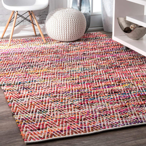Beige Blue Jute Braided Area Rugfor Living Room – Loomed handmade by LoomifyHome