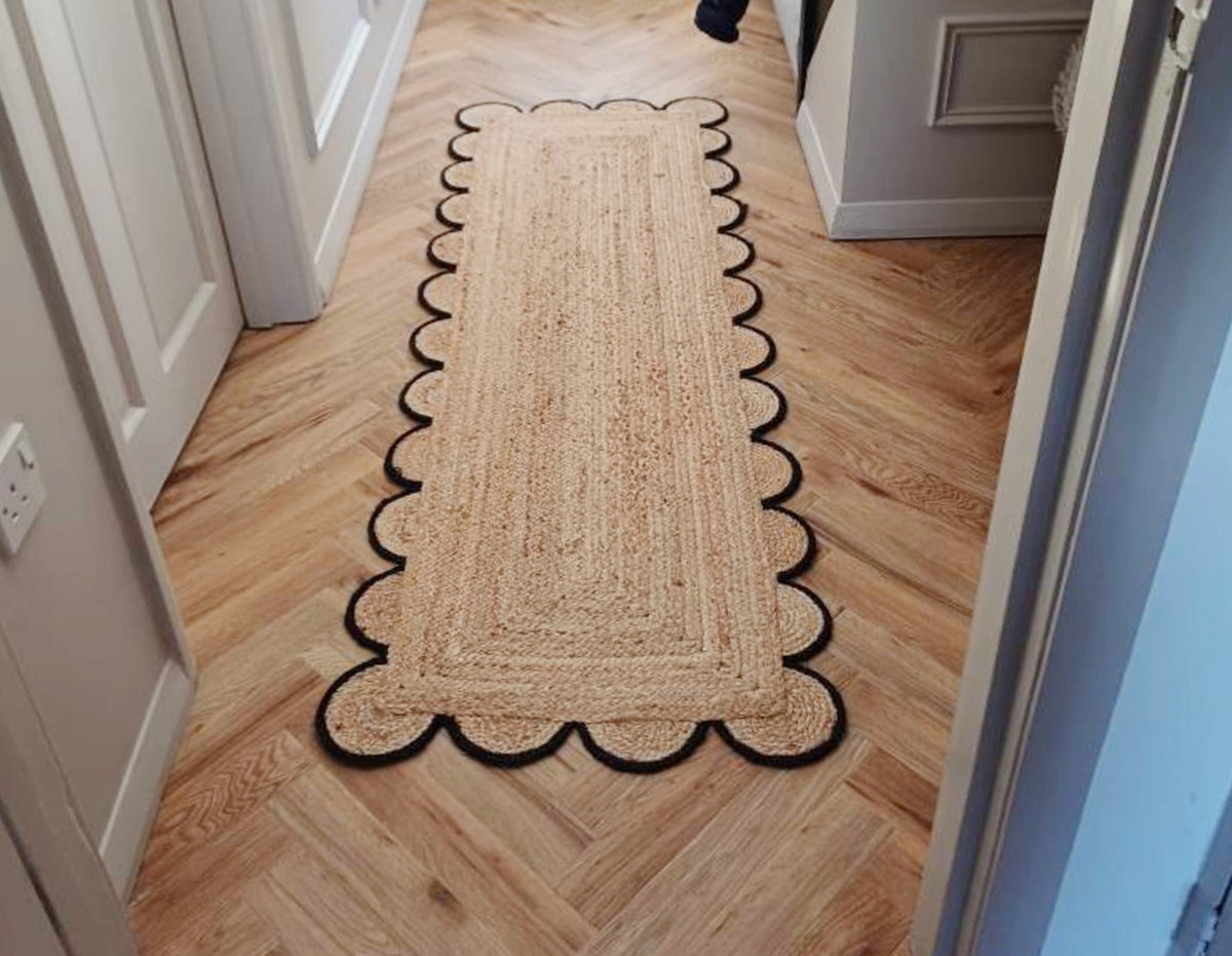 Beige Jute Braided Runner Rugfor Living Room – 3 x 5 handmade by LoomifyHome