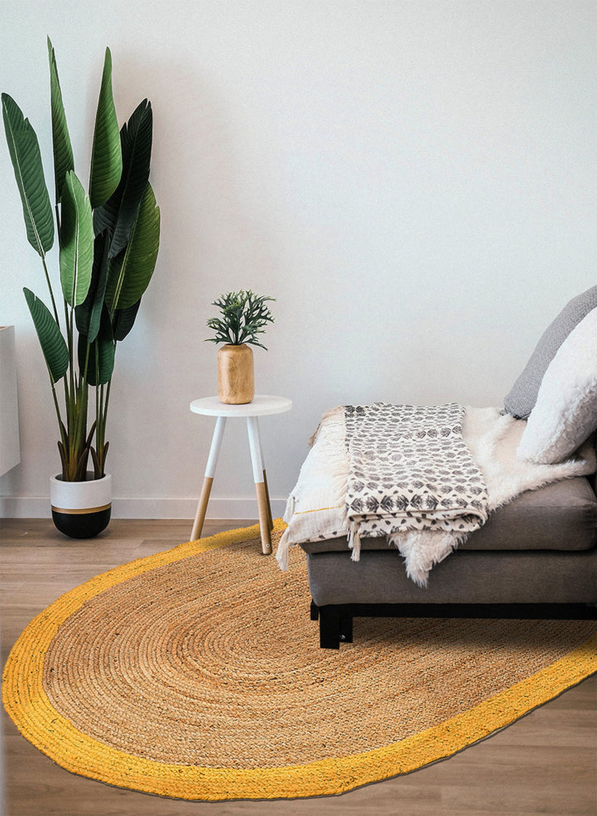 Multicolor Jute Braided Doormatfor Living Room – Coastal handmade by LoomifyHome