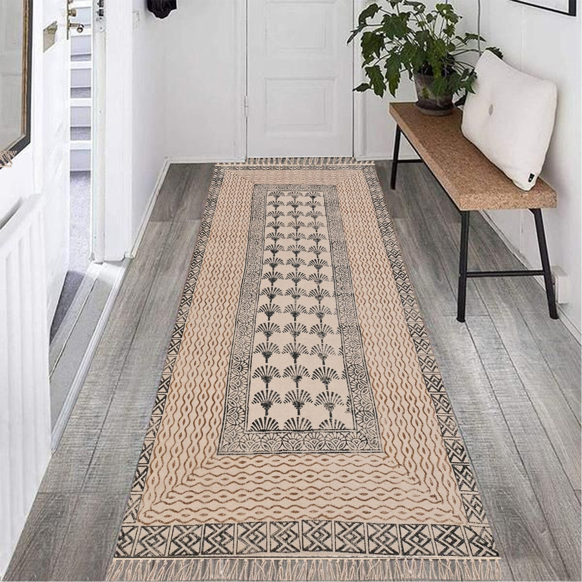 Cotton Braided Runner Rugfor Living Room handmade by LoomifyHome