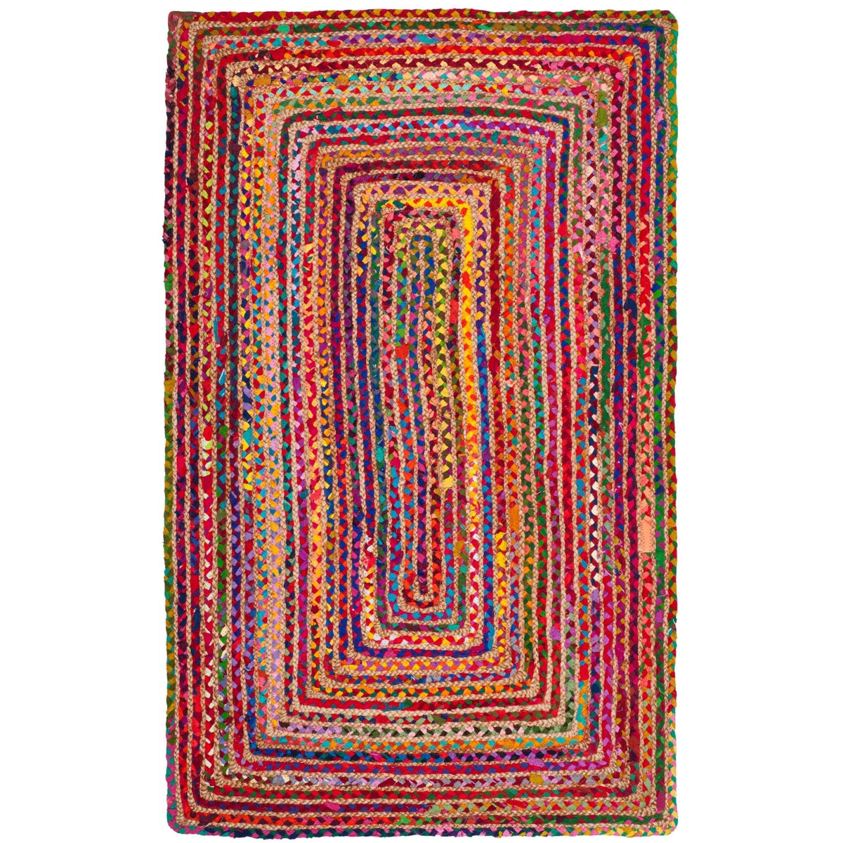 Beige Blue Jute Braided Area Rugfor Living Room – Living Room Ready handmade by LoomifyHome