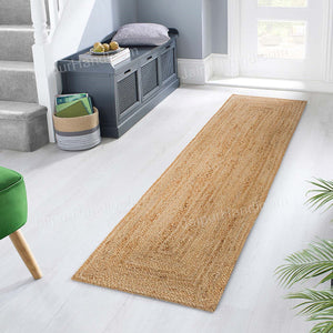 Beige Jute Braided Runner Rugfor Living Room – 6 x 9 handmade by LoomifyHome