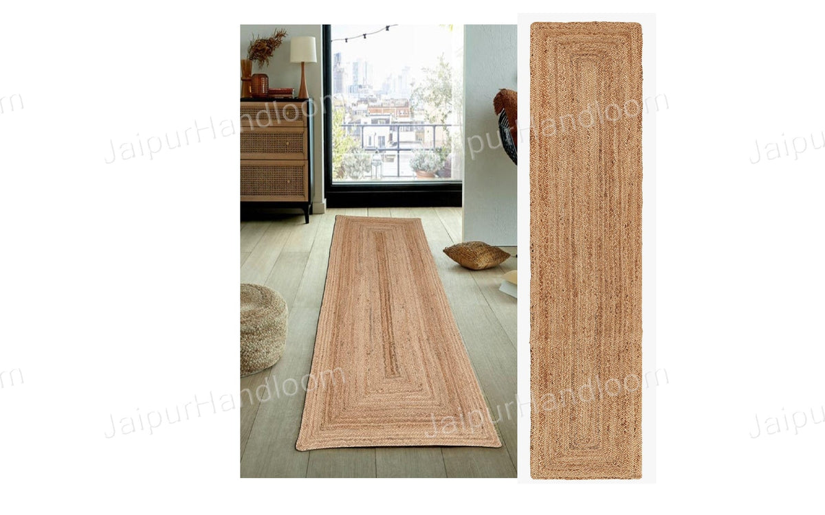 Beige Jute Braided Runner Rugfor Living Room – 6 x 9 handmade by LoomifyHome