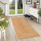 Beige Jute Braided Runner Rugfor Living Room – 6 x 9 handmade by LoomifyHome
