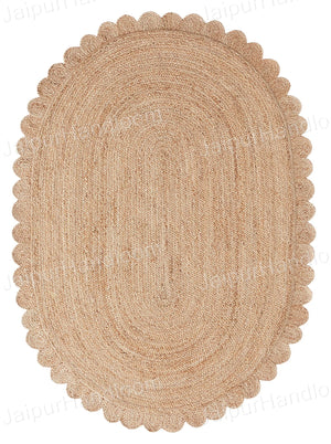 Beige Multicolor Jute Braided Doormatfor Living Room handmade by LoomifyHome