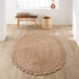 Beige Multicolor Jute Braided Doormatfor Living Room handmade by LoomifyHome