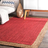 Beige Blue Jute Braided Runner Rugfor Living Room – Natural handmade by LoomifyHome