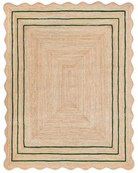 Beige Jute Braided Runner Rugfor Living Room – 7 x 11 handmade by LoomifyHome