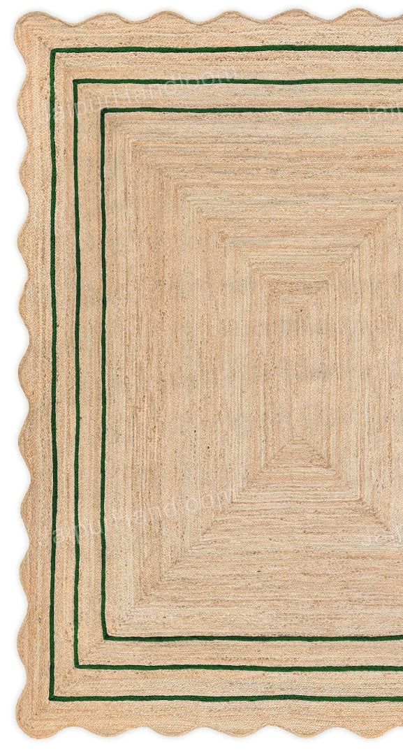 Beige Jute Braided Runner Rugfor Living Room – 7 x 11 handmade by LoomifyHome