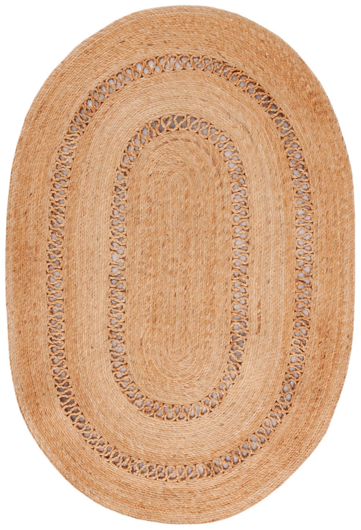 Beige Multicolor Jute Braided Oval Rugfor Living Room handmade by LoomifyHome