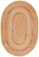 Beige Multicolor Jute Braided Oval Rugfor Living Room handmade by LoomifyHome