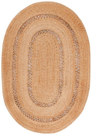 Beige Multicolor Jute Braided Oval Rugfor Living Room handmade by LoomifyHome