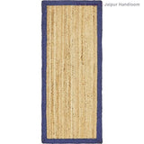 Beige Blue Jute Braided Runner Rugfor Living Room – 2 x 18 handmade by LoomifyHome