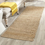 Beige Blue Jute Braided Runner Rugfor Living Room – 2 x 12 handmade by LoomifyHome