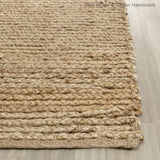 Beige Blue Jute Braided Runner Rugfor Living Room – 2 x 12 handmade by LoomifyHome
