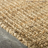 Beige Blue Jute Braided Runner Rugfor Living Room – 2 x 12 handmade by LoomifyHome