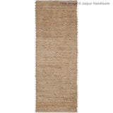 Beige Blue Jute Braided Runner Rugfor Living Room – 2 x 12 handmade by LoomifyHome