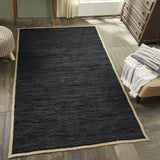 Beige Blue Jute Braided Runner Rugfor Living Room – 2 x 20 handmade by LoomifyHome