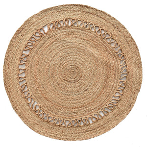 White Beige Jute Braided Round Rugfor Living Room – Bedroom Ready handmade by LoomifyHome