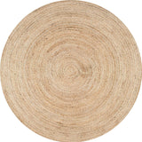 Beige Blue Jute Braided Round Rugfor Living Room – Mandala handmade by LoomifyHome